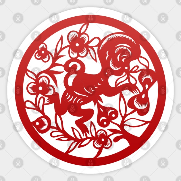 Chinese Zodiac Monkey in Red Sticker by Takeda_Art